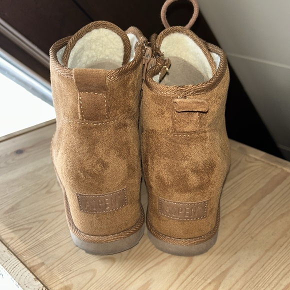 Aspen cushionaire inner wedge heel brown suede lace up boots - Picture 6 of 7